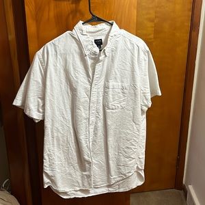 J Crew Flex White Short Sleeve Button Down